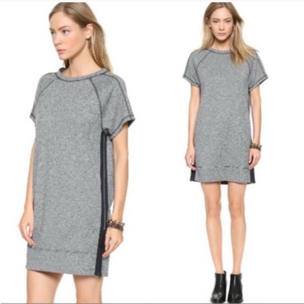 MADEWELL Panorama SZ S Marled Gray Tunic Dress Pockets Travel Blokecore - Picture 3 of 14